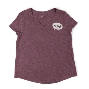 Mossimo Womens Graphic Tee Pink Vneck Medium